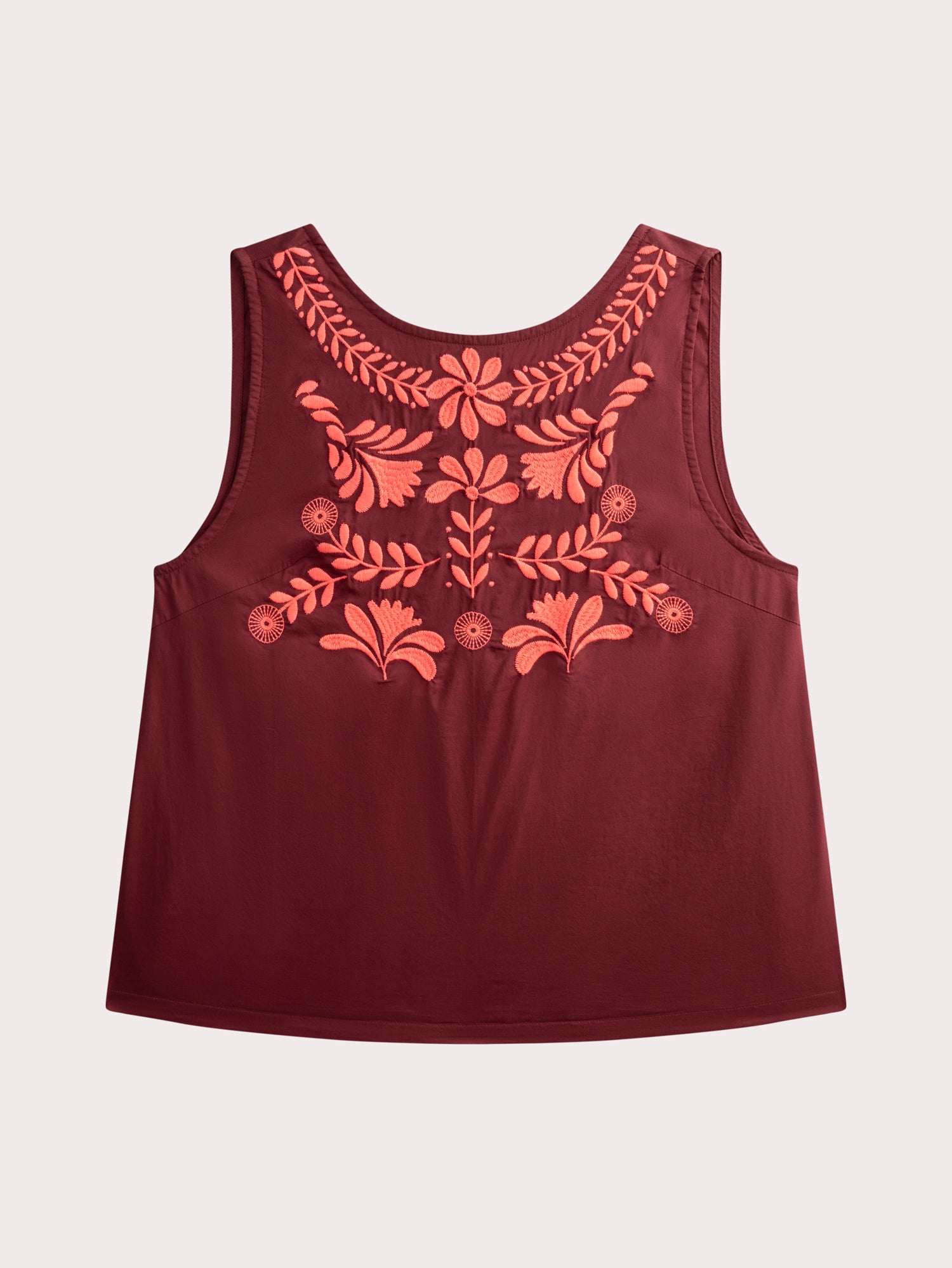 Top brodé en popeline pour femme