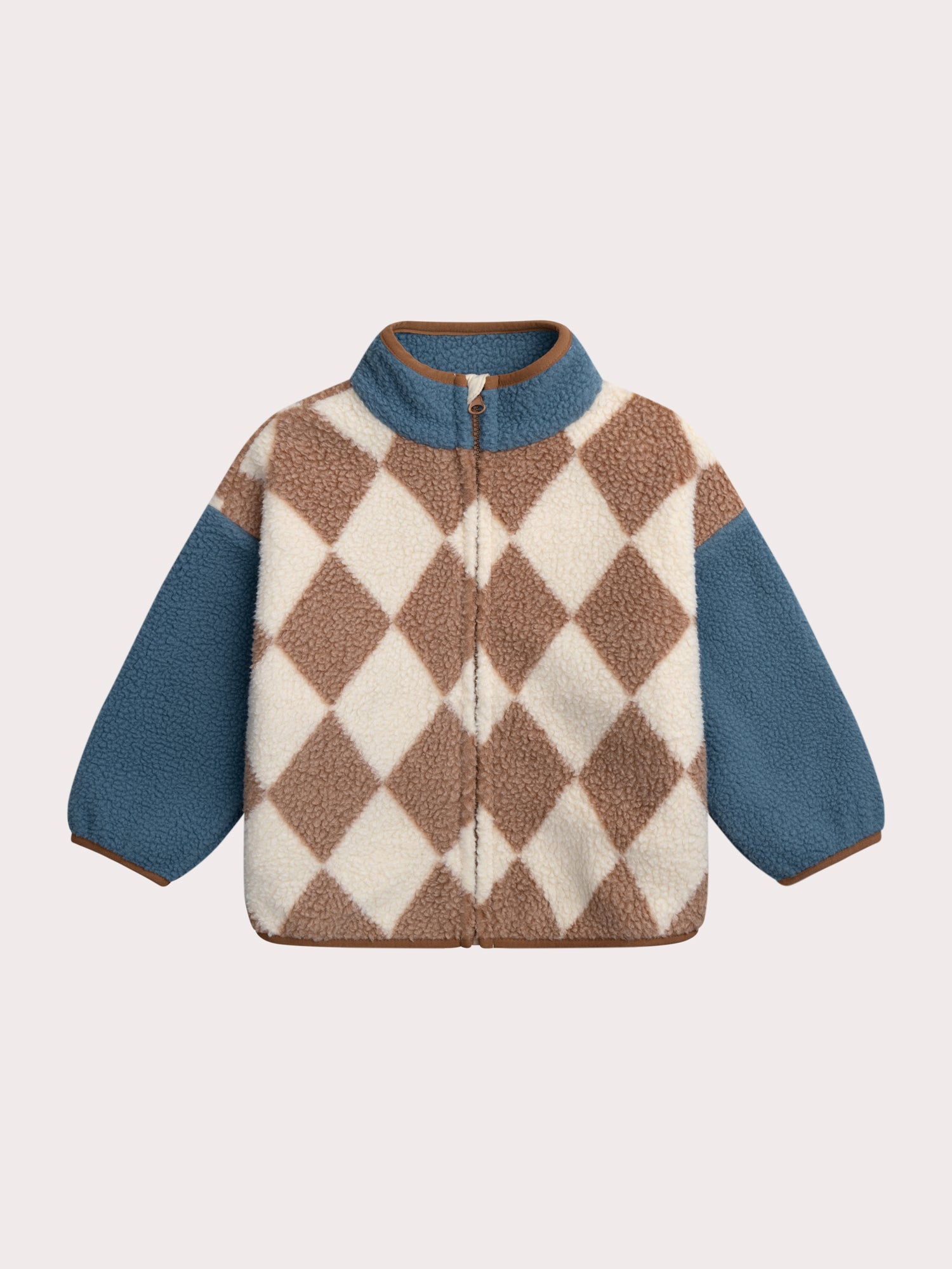 Veste effet mouton à carreaux