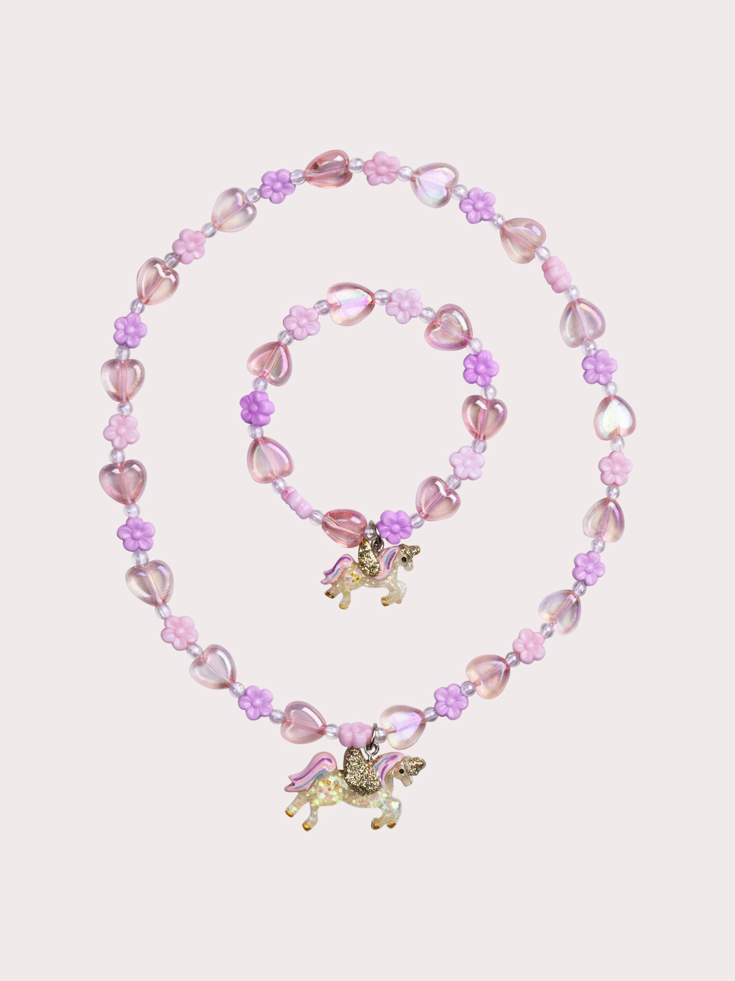 Parure collier et bracelet licorne pour fille