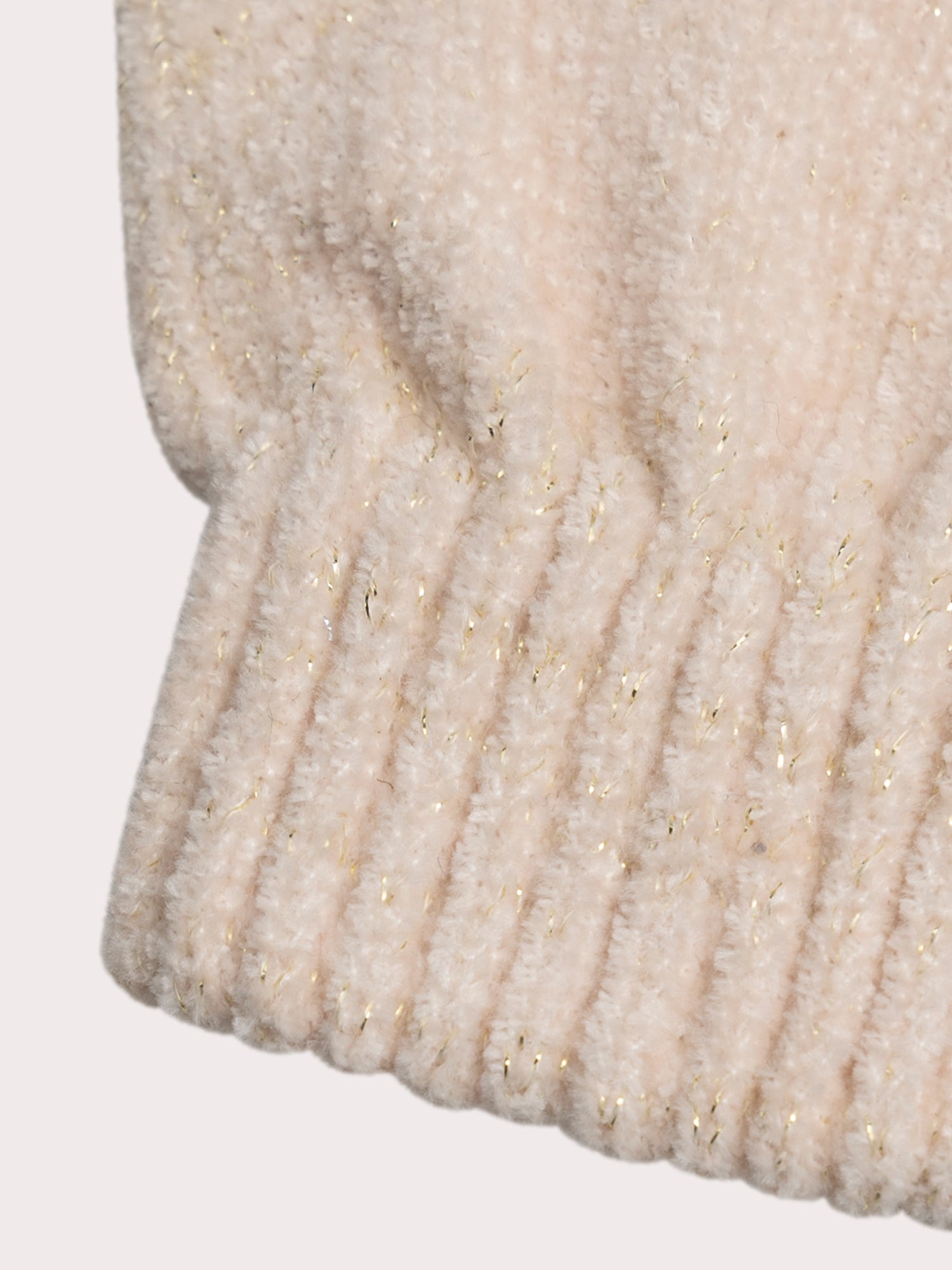 Gants beige en maille brillante pour fille