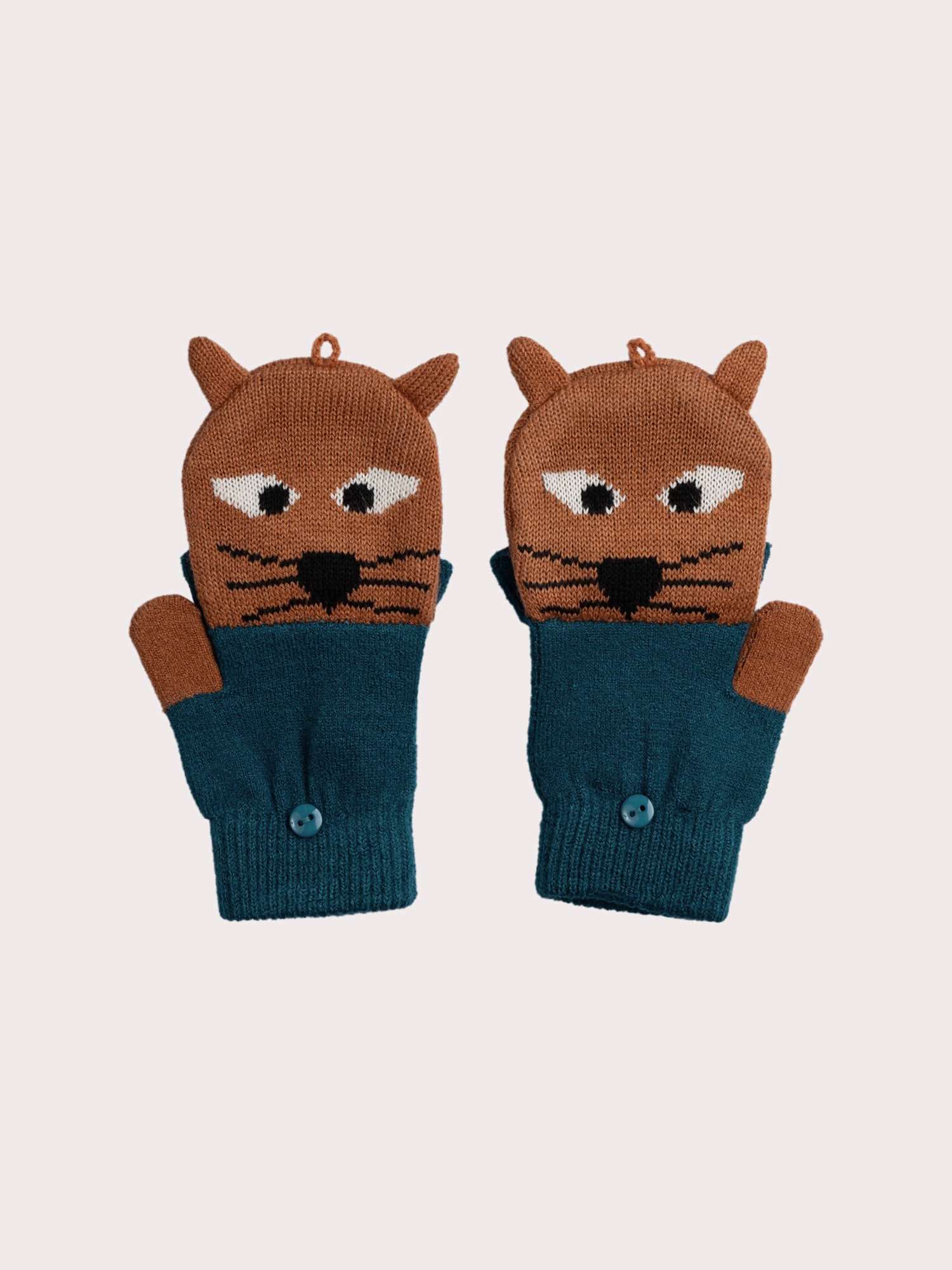 Gants en tricot motif renard pour garçon