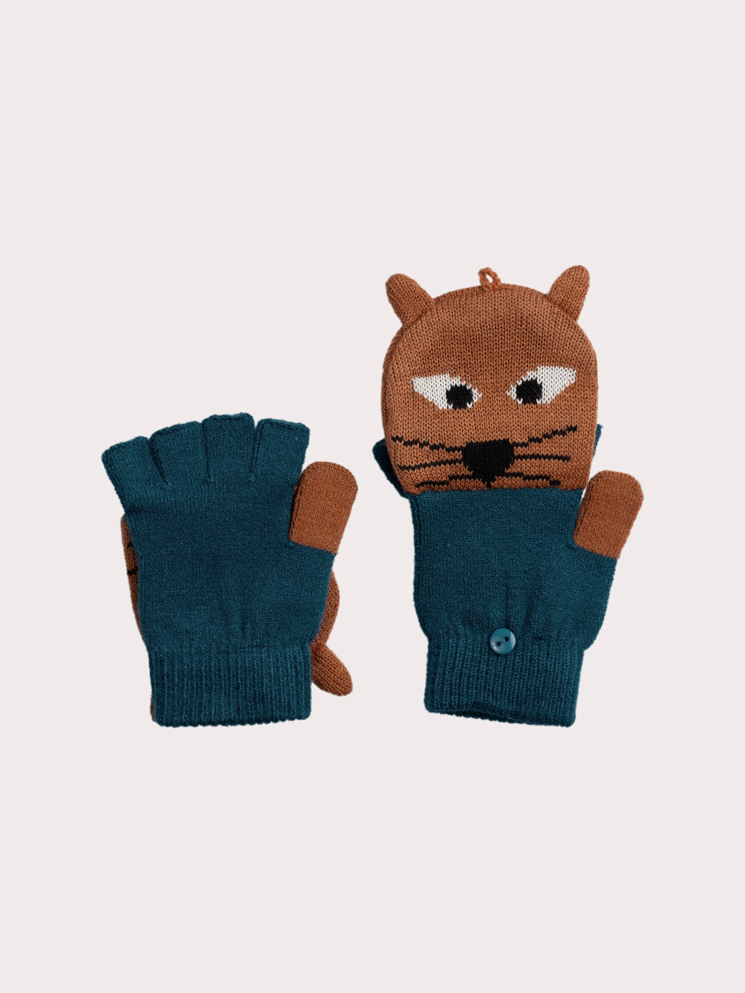 Gants en tricot motif renard pour garçon